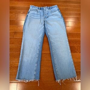 Good American GBFH859T Blue455 Good Boy Fray Hem Jeans Sz. 6/28